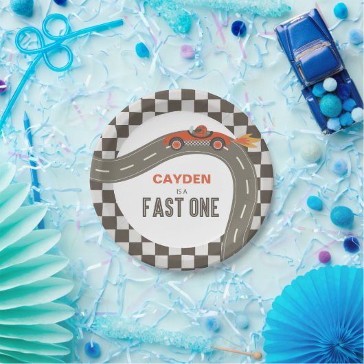 ファーストワンレースカー誕生日紙プレート ペーパープレート (パーティー)