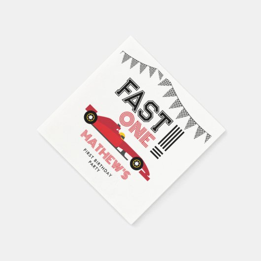 ファーストワンレースカー1st男の子バースデーパーティー スタンダードカクテルナプキン (角)