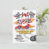 ファーストワンレースカー1st誕生日パーティー 招待状 (スタンド正面)