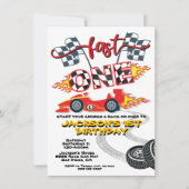 ファーストワンレースカー1st誕生日パーティー 招待状 (正面)