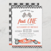 ファーストワンレースカー1st誕生日招待状レースカー 招待状 (正面/裏面)