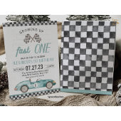 ファーストワンレースカー1st誕生日招待状レースカー 招待状