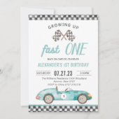 ファーストワンレースカー1st誕生日招待状レースカー 招待状 (正面)