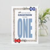 ファーストワンレースカー1st誕生日 招待状 (スタンド正面)