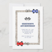 ファーストワンレースカー1st誕生日 招待状 (裏面)