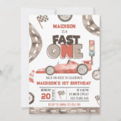 ファーストワンレースカー1st誕生日 招待状 (正面)