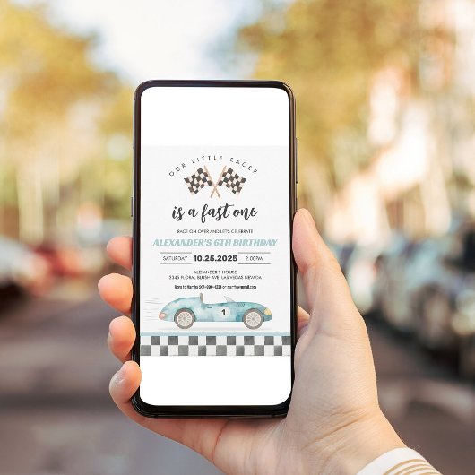 ファーストワンレースカー1st誕生日 招待状