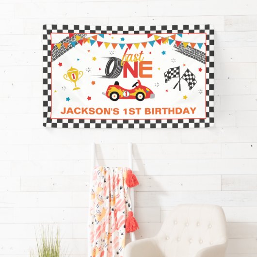 ファーストワンレースファースト誕生日バナー 横断幕 (インサイチュ)