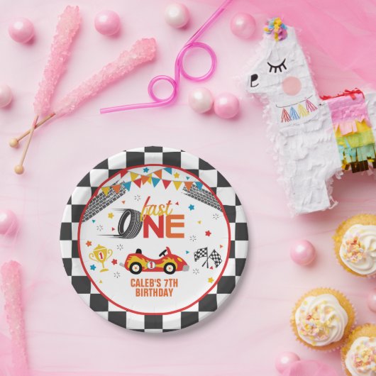 ファーストワンレースファースト誕生日紙プレート ペーパープレート (パーティー)