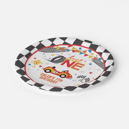 ファーストワンレースファースト誕生日紙プレート ペーパープレート (アングル)