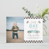 ファーストワン誕生日招待状 |フォトレーシング 招待状 (スタンド正面)