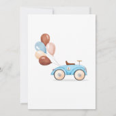 ファーストワン誕生日玩具ヴィンテージレースカー 招待状 (裏面)