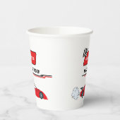 ファーストワン赤レースカーボーイ男の子1歳の誕生日 紙コップ (左)