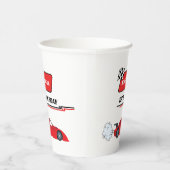 ファーストワン赤レースカーボーイ男の子1歳の誕生日 紙コップ (右)