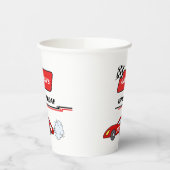 ファーストワン赤レースカーボーイ男の子1歳の誕生日 紙コップ (左)