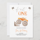 『ファーストワン』オレンジモンスター  トラックの招待状 招待状 (正面)