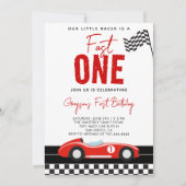 ファーストワン レースカーボーイ 1歳誕生日パーティー 招待状 (正面)