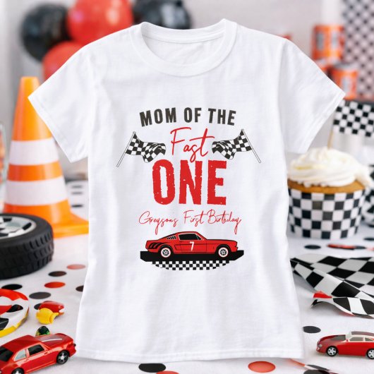 ファーストワン レースカーボーイ 1歳誕生日パーティー Tシャツ