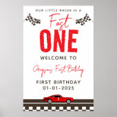 ファーストワン レースカー ボーイ 1歳誕生日パーティー ポスター (正面)