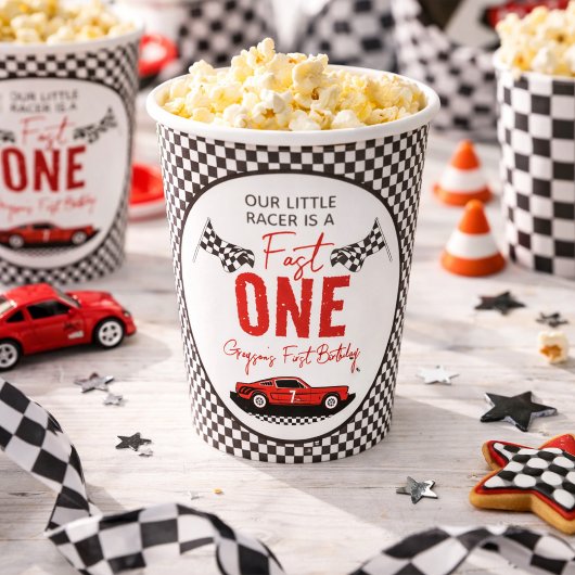 ファーストワン レースカー ボーイ 1歳誕生日パーティー 紙コップ