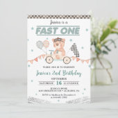 ファーストワン レースカー 1歳の誕生日パーティー 招待状 (スタンド正面)