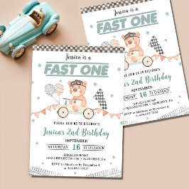 ファーストワン レースカー 1歳の誕生日パーティー 招待状