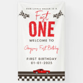 ファーストワン レースカー 1歳誕生日 横断幕 (縦)