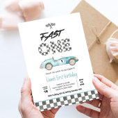 ファーストワン ヴィンテージ レース カー 1歳 誕生日 招待状