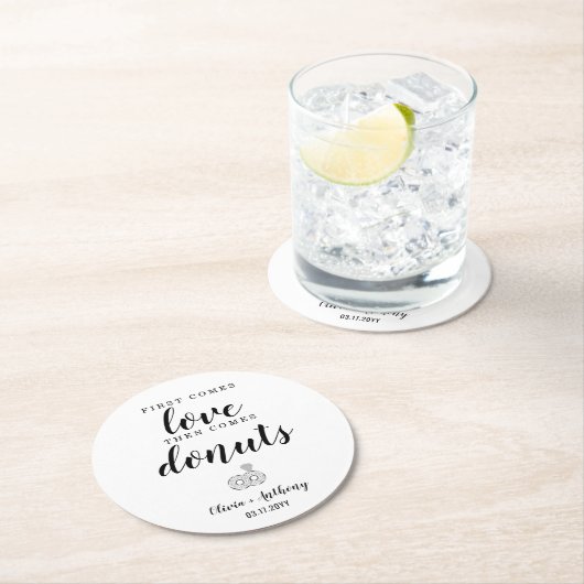 ファースト来ラブドーナツスウィートトリート結婚式の引き出物 ラウンドペーパーコースター (インサイチュ)