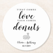 ファースト来ラブドーナツスウィートトリート結婚式の引き出物 ラウンドペーパーコースター (正面)