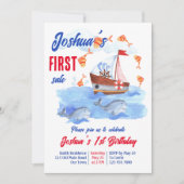 ファースト航海のセール海の最初の誕生日パーティー 招待状 (正面)