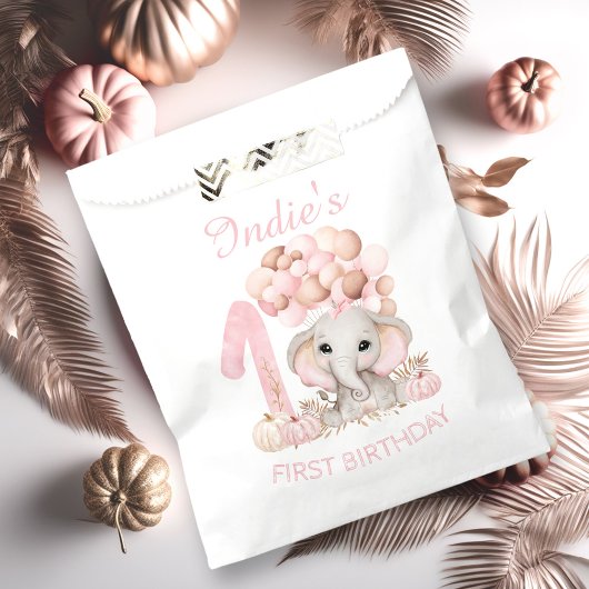 ファースト誕生日かわいい象秋ガールフープバッグ フェイバーバッグ