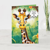 ファースト誕生日のための漫画キリン カード (正面)