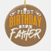 ファースト誕生日アファーザーパパパパパーティーパパ セラミックオーナメント (裏面)