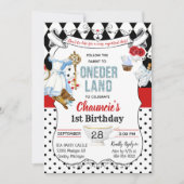 ファースト誕生日アリスinワンダーランド招待状 招待状 (正面)