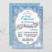 ファースト誕生日ウィンターオネダーランド招待状 招待状 (正面/裏面)