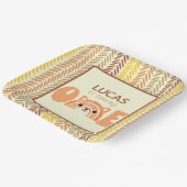 ファースト誕生日ウッドランドキツネボホレインボー ペーパープレート (傾斜あり)