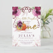 ファースト誕生日エレガントオータムブルゴーニュ 招待状 (スタンド正面)