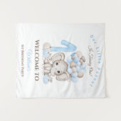 ファースト誕生日エレファントボーイウェルカムサインタペストリー タペストリー (正面(横))