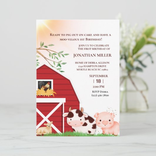 ファースト誕生日カウピグファームバースデーパーティー 招待状 (スタンド正面)