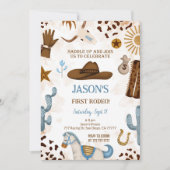 ファースト誕生日カウボーイ招待状 招待状 (正面)