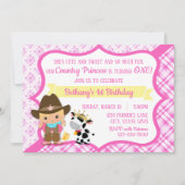 ファースト誕生日カントリープリンセス招待状 招待状 (正面)