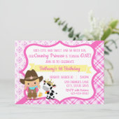 ファースト誕生日カントリープリンセス招待状 招待状 (スタンド正面)