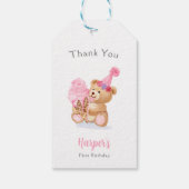 ファースト誕生日ガールテディベアアイスクリーム ギフトタグ (裏面)