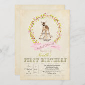 ファースト誕生日ガールディアー招待状 招待状 (正面/裏面)