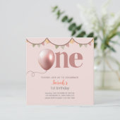 ファースト誕生日ガール招待状カード 招待状 (スタンド正面)