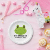 ファースト誕生日キッズパーティーカエルテーマ ペーパープレート (パーティー)