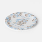 ファースト誕生日キュートエレファント秋ボーイ紙プレート ペーパープレート (アングル)