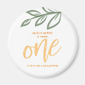 ファースト誕生日キュートドー絵を描ル葉 マグネット (正面)