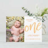 ファースト誕生日キュートドー絵を描ル葉 招待状 (スタンド正面)